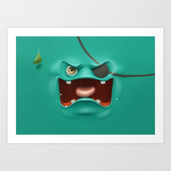 Angry face Art Print