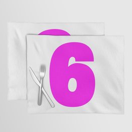 6 (Magenta & White Number) Placemat