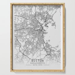 Boston Massachusetts city map Serving Tray