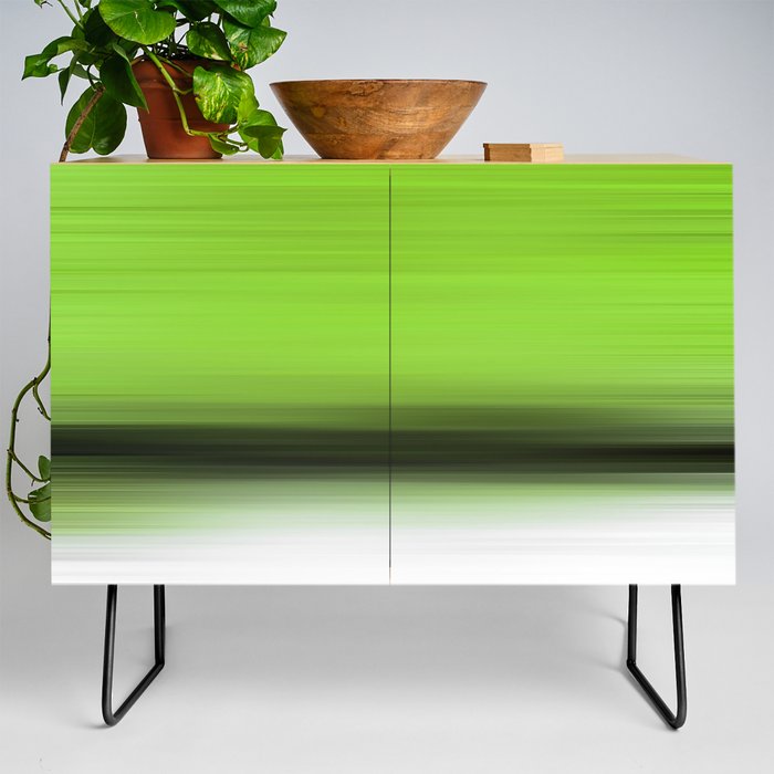 Green Rising - Bright Colorful Minimalist Abstract Art Credenza
