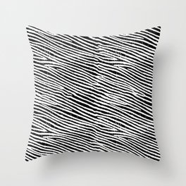Doroteo Design Woodcut Stripes Pattern Collection - Zebras Throw Pillow