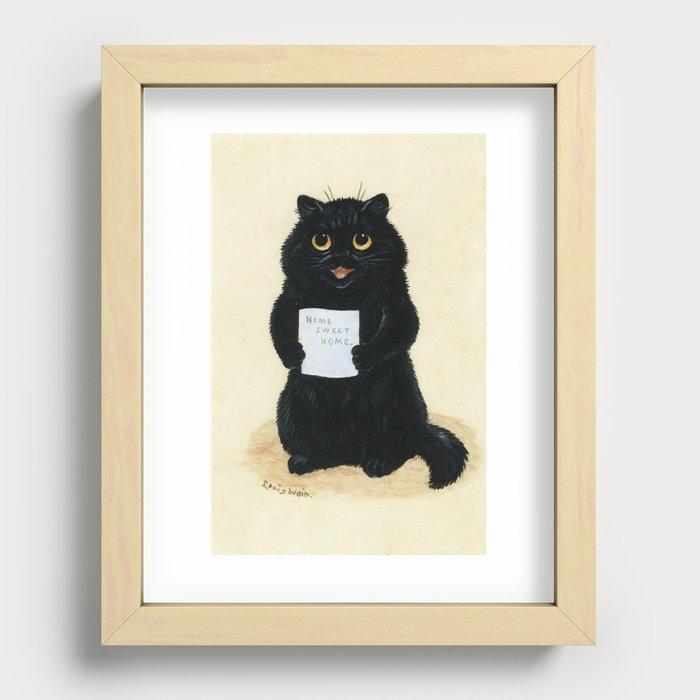 Home Sweet Home Cat - Louis Wain Recessed Framed Print