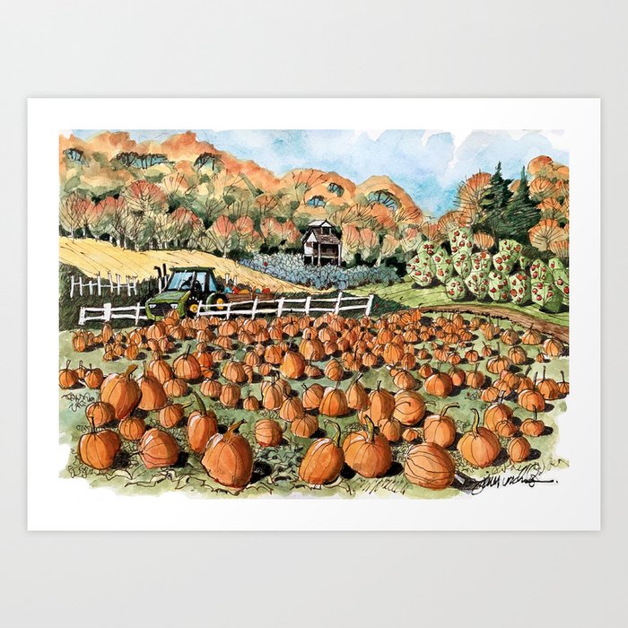 Midwest Farm in Fall Art Print