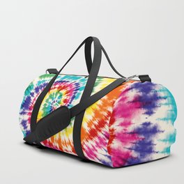 colorful rainbow spiral tie dye Duffle Bag