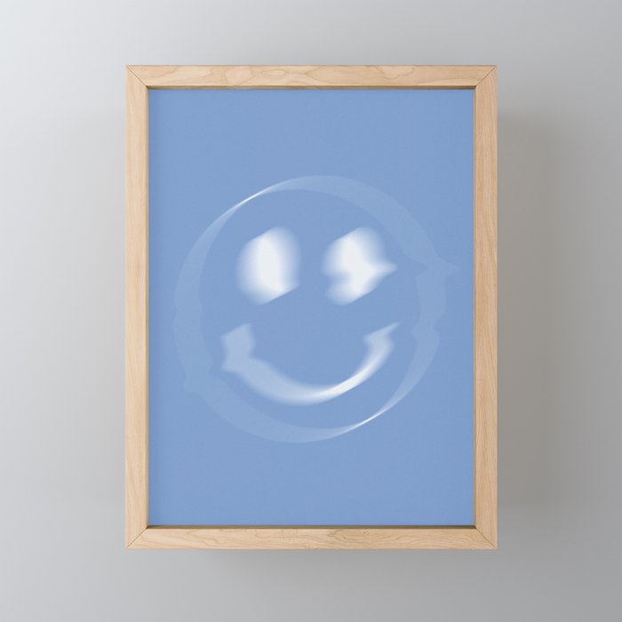 Glitch - Blue Framed Mini Art Print