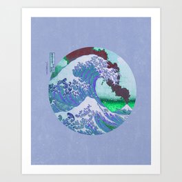 The Great Wave Off Kanagawa | Mount Fuji Eruption  Art Print