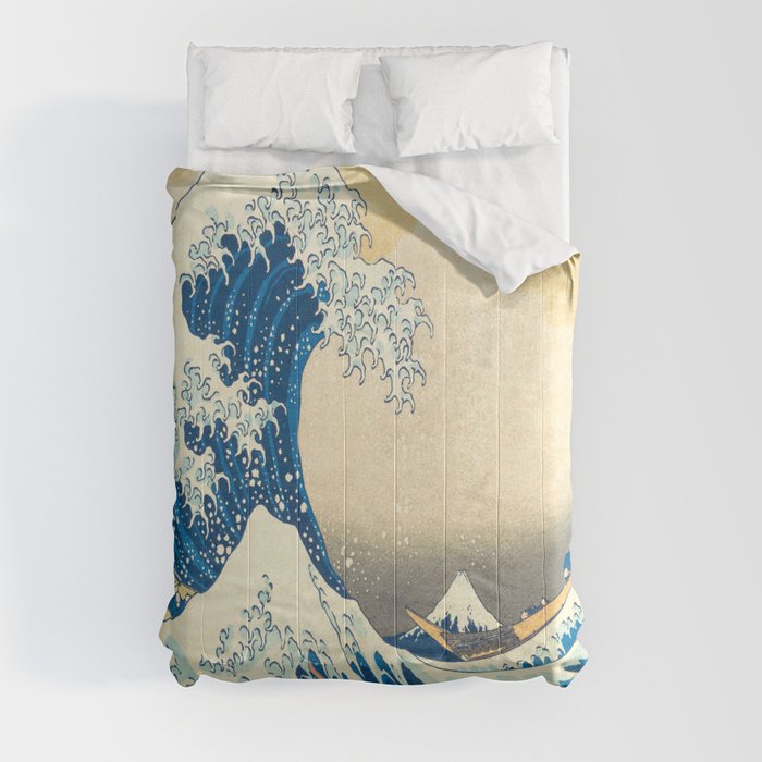 Japanese Woodblock Print The Great Wave of Kanagawa by Katsushika Hokusai Comforter