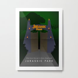 JURASSIC PARK - MINIMALIST Metal Print | Pop Art, Vintage, Movies & TV, Vector 