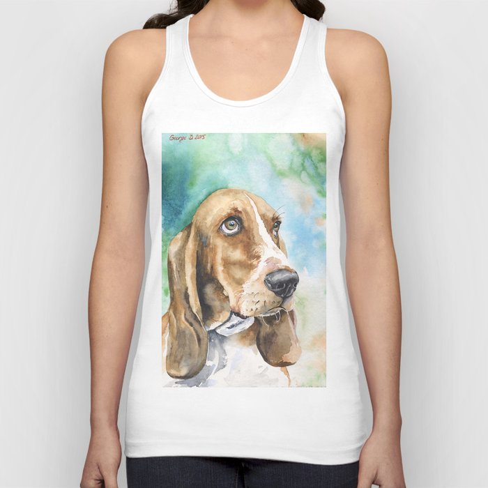 Bassett Hound Watercolor | Pillow Cover | Dogs | Home Decor | Custom Dog Pillow | Dog Mom | Hound Tank Top