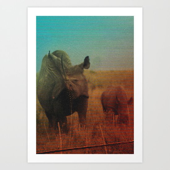 Abstract Rhino Art Print