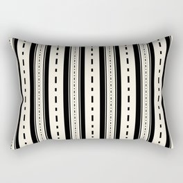 Vertical beige, cream and black stripes Rectangular Pillow