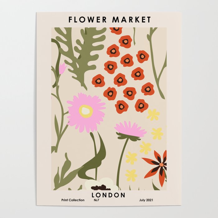 Flower Market. London Poster