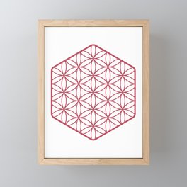 Flower of life cube red Framed Mini Art Print