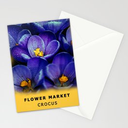 Purple Crocus Flower Market  Stationery Card