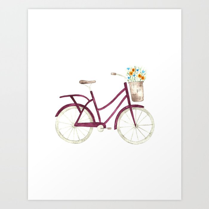 purple bicycle basket