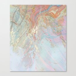 Marble Luxe, Abstract Nature Bohemian Texture, Blush Gold Scandanavian Pastel Neutral Canvas Print