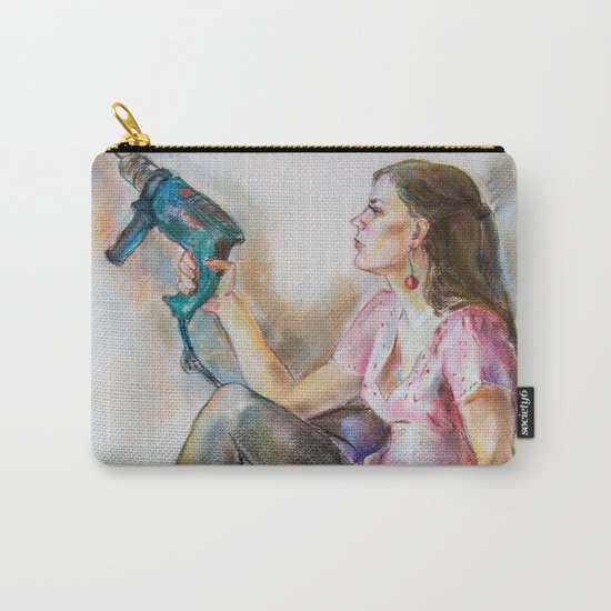 girl with a drill Carry-All Pouch