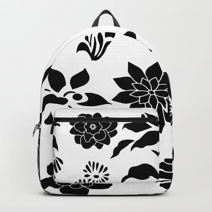 B&W Flowers Backpack
