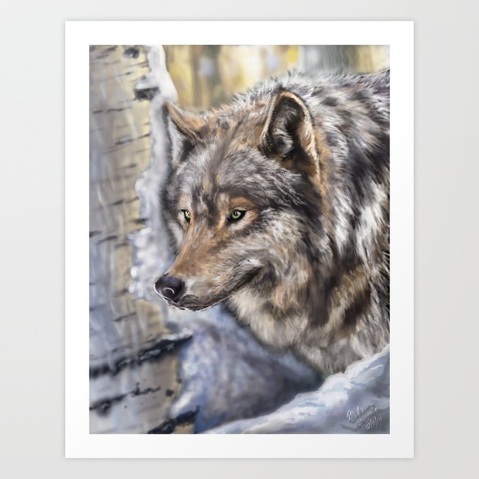 Wolf in the Woods Art Print