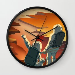 NASA Mars Recruitment Poster - Surveyors Wanted Wall Clock