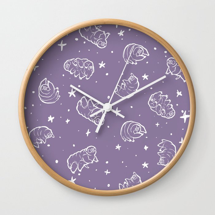Tardigrades in Space Lavender Wall Clock