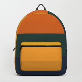 Ulu Backpack | Stripe, Scandinavian, Contemporary, Abstract, Colorblock, Sunset, Digital, Yellow, Colorful, Green 
