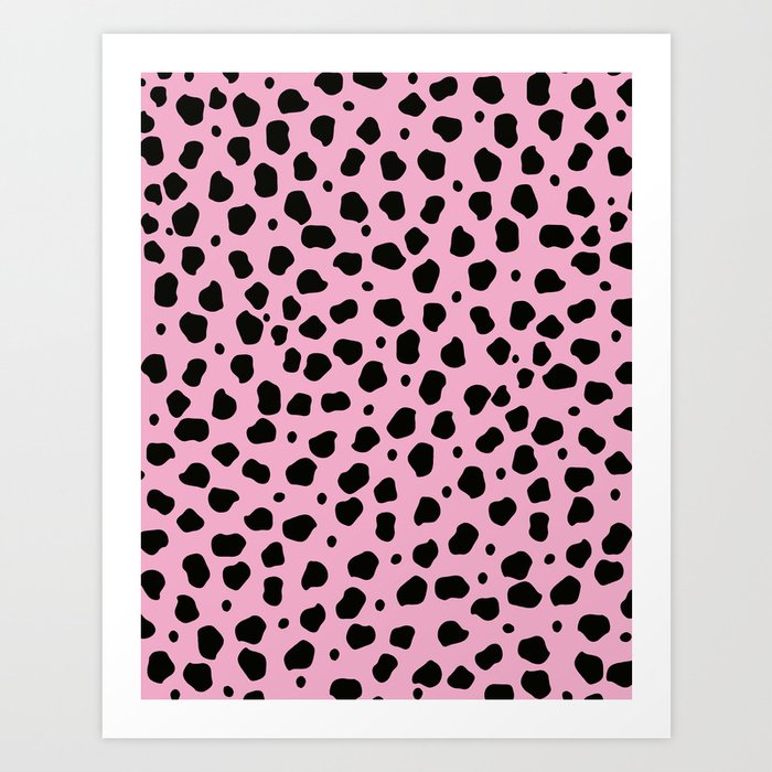 Cheetah Animal Black Pink #1 #pattern #decor #art #society6 Art Print