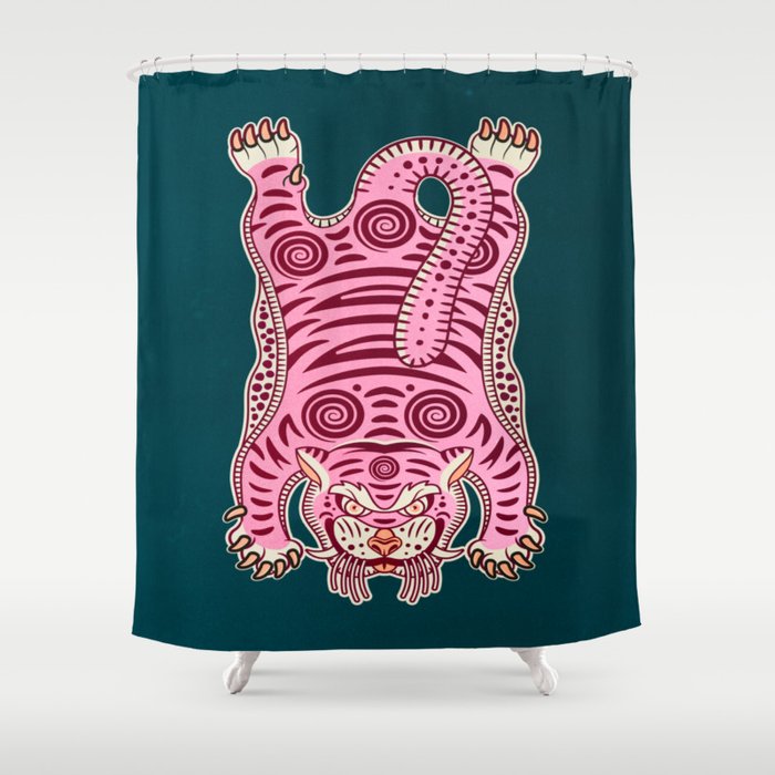 King Of The Jungle 02: Pink Tiger Edition Shower Curtain