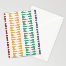 Retro geometric mid century plant pattern 4 Stationery Card