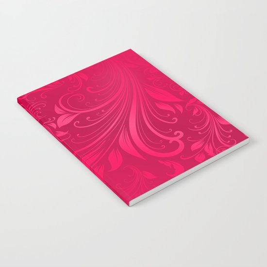 Pink swirls leaves Notebook