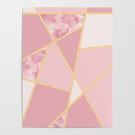 Pink texture and gold Poster
