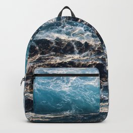 Gradient Blue Ocean Waves  Backpack