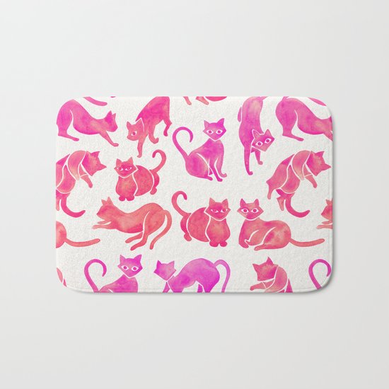 Cat Positions – Pink Ombré Palette Bath Mat