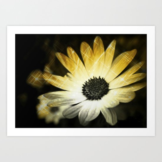 Sparkle Daisies Art Print