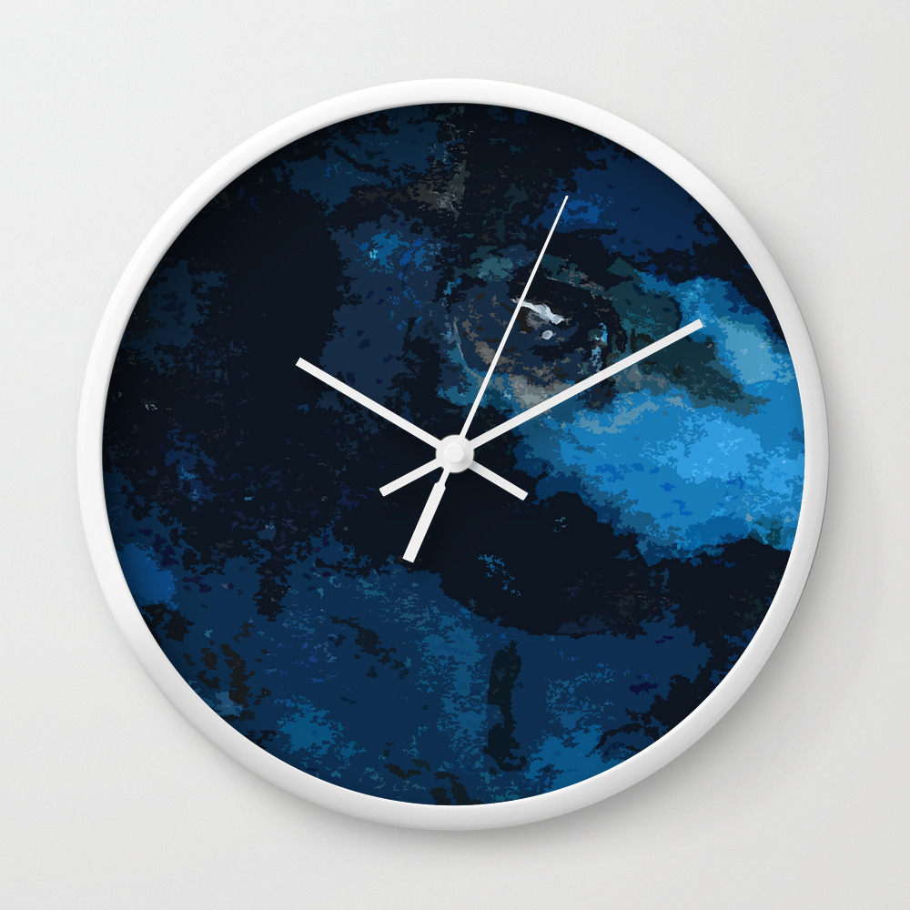 Blue And Black Bird Ink Painting Wall Clock By Kickpony Society6