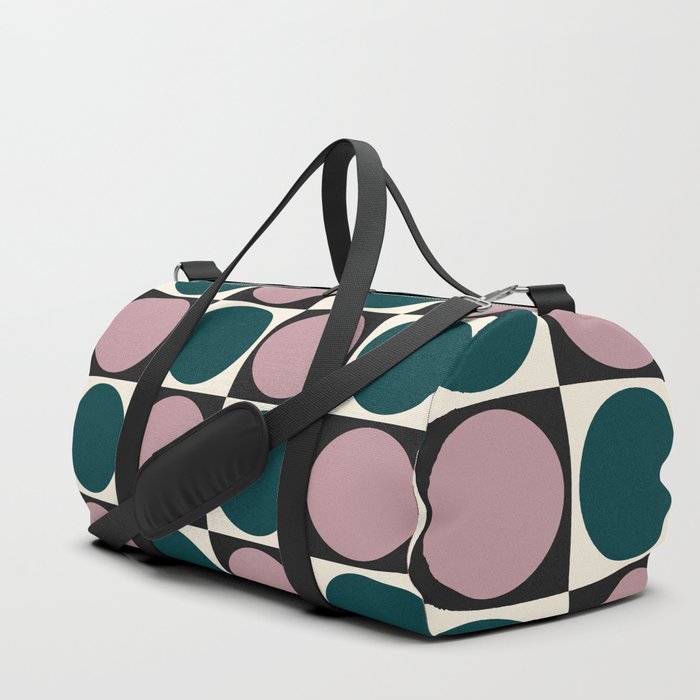 Colorful Dotted Checkered Retro Polka Dot Checkerboard Checked Dots Pattern Duffle Bag