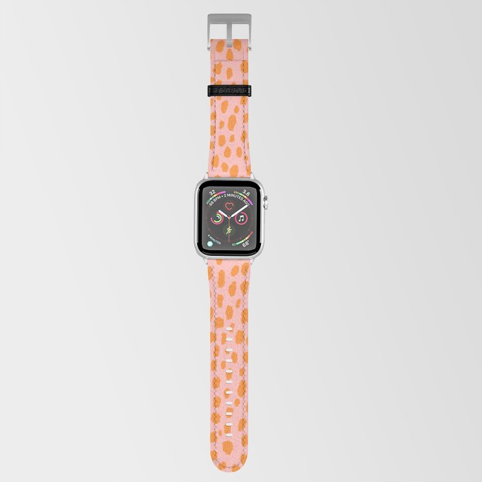 Orange and Pink Polka Dot Spots Pattern (orange/pink) Apple Watch Band