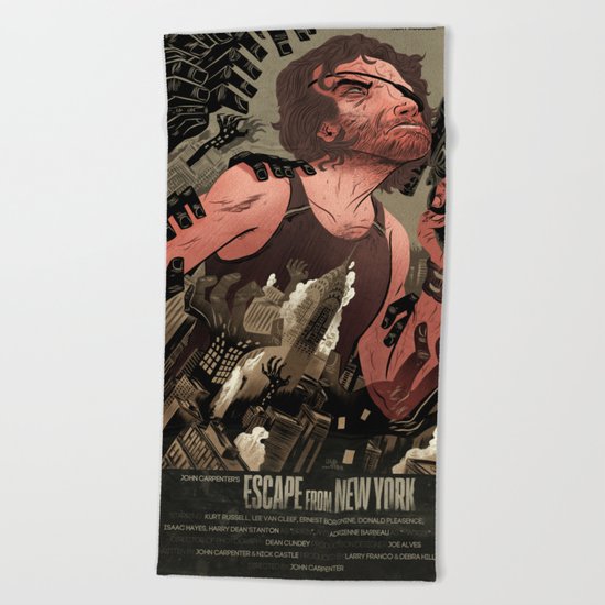 Escape From New York Poster Beach Towel