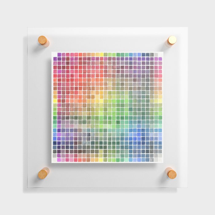 Watercolor Color Chart Floating Acrylic Print