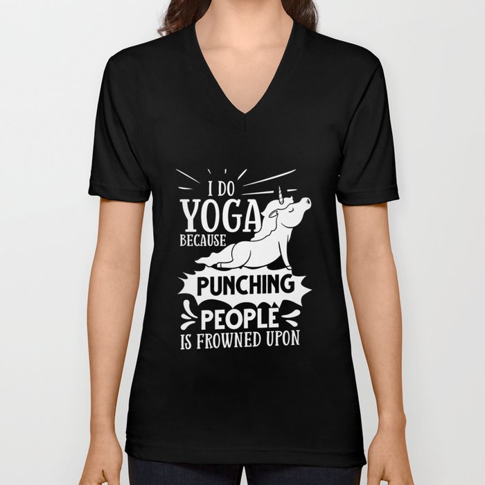 Yoga Unicorn Beginner Workout Quotes Meditation V Neck T Shirt