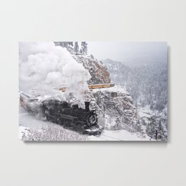 Durango and Silverton - Steam and Snow Metal Print | Railroadphotography, Winterwonderland, Narrowguage, Colorado, Christmas, Silverton, Durango Silverton, Christmastrain, Steamtrain, Railroad 