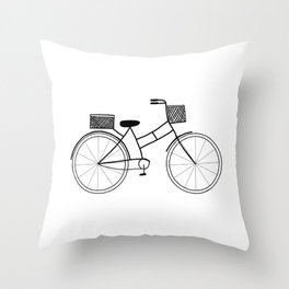 Bike Drawing Throw Pillow