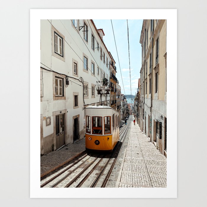 Tram 28 in Lisbon, Portugal | Europe fine art travel photography print | Yellow Streetcar Art Print
