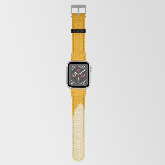 Textured Mustard Smear on Tan Apple Watch Band