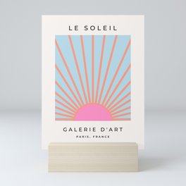 Le Soleil | 02 - Abstract Retro Sun Pink And Blue Print Preppy Modern Sunshine Mini Art Print