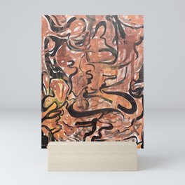 orange abstract Mini Art Print