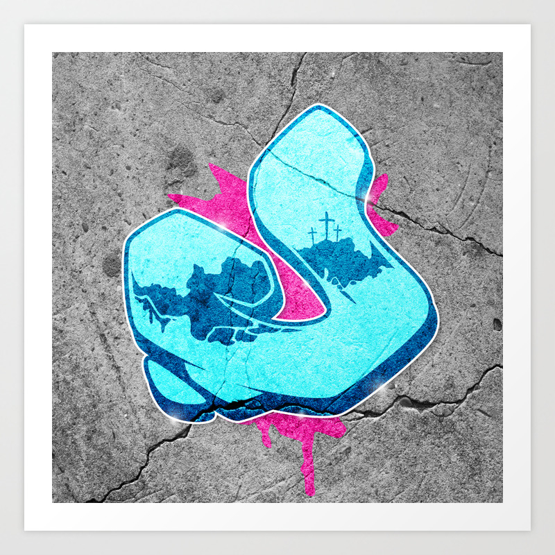 J Graffiti Letter Art Print By Joax Society6