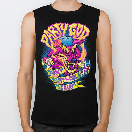 PARTY GOD (magenta) Biker Tank