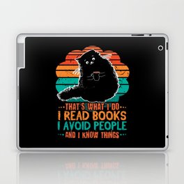 Cat Read Books Avoid People Book Reading Bookworm Laptop Skin