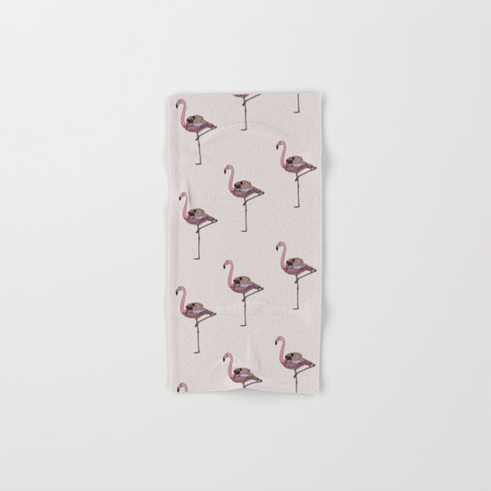 Flamingo and Pug Hand & Bath Towel